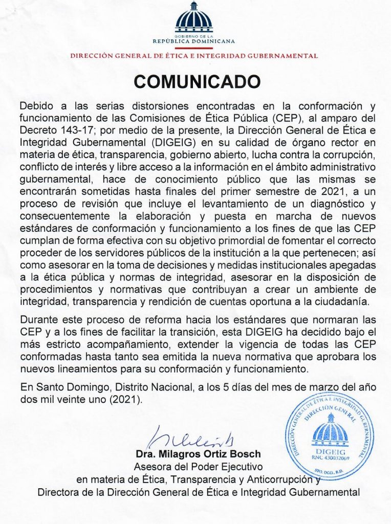 Comunicado DIGEIG sobre Conformación de las CEP